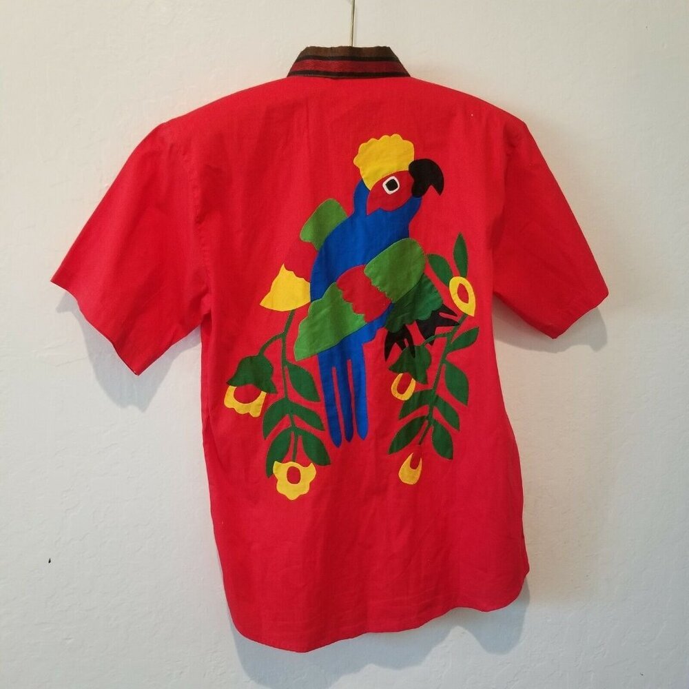 Mega Private Womens Medium Bird Patchwork Button … - image 2